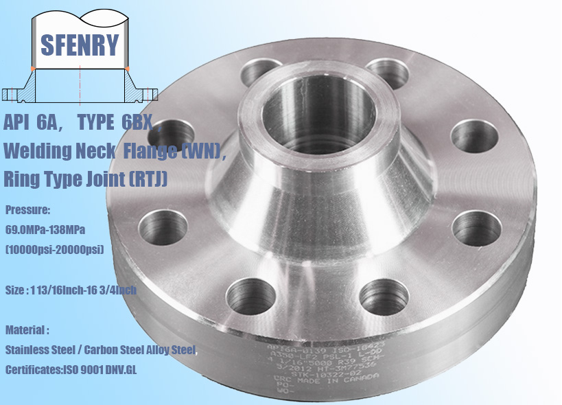 API 6A TYPE B  WELD NECK FLANGE , RTJ ( RING TYPE JOINT) ,A694 F65 10000#